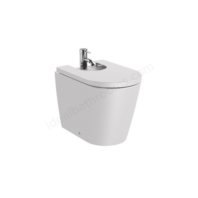 Roca Inspira Round Back-To-Wall Bidet 1 Tap Hole - Pearl