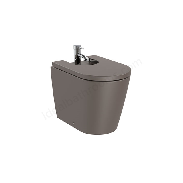 Roca Inspira Round Back-To-Wall Bidet 1 Tap Hole - Coffee