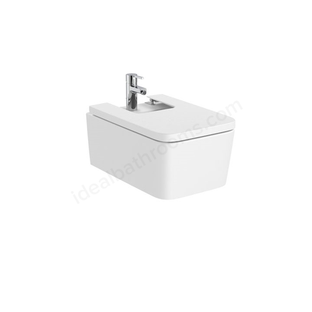 Roca Inspira Square Wall-Hung Bidet 1 Tap Hole - Matt White