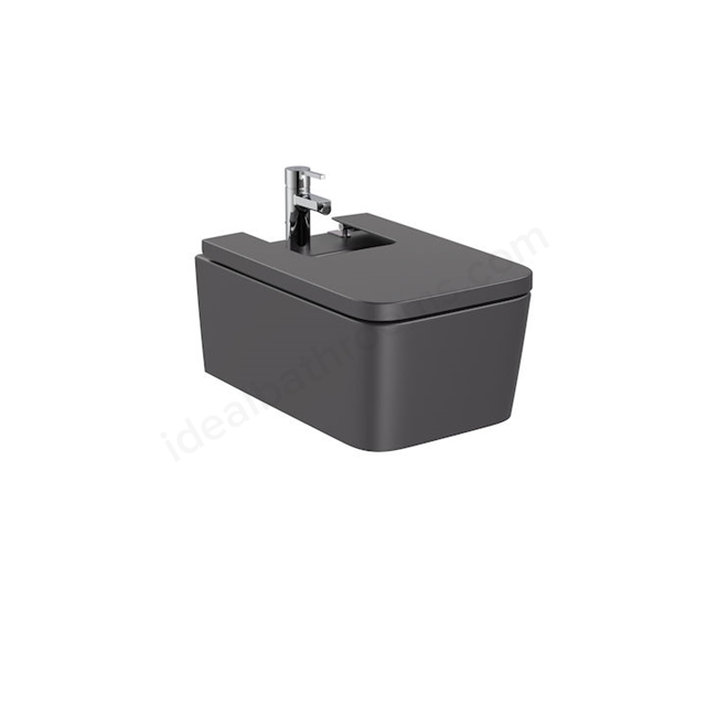 Roca Inspira Square Wall-Hung Bidet 1 Tap Hole - Onyx