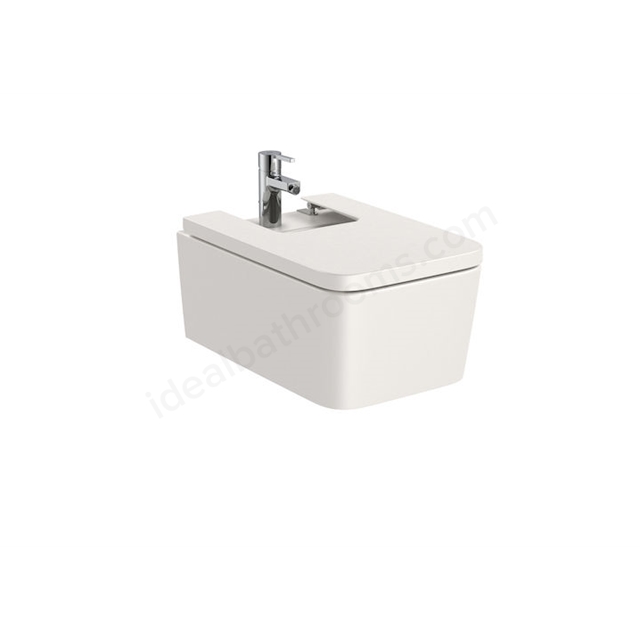 Roca Inspira Square Wall-Hung Bidet 1 Tap Hole - Beige