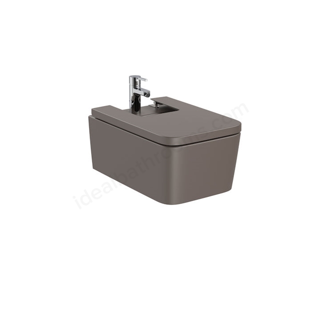 Roca Inspira Square Wall-Hung Bidet 1 Tap Hole - Coffee