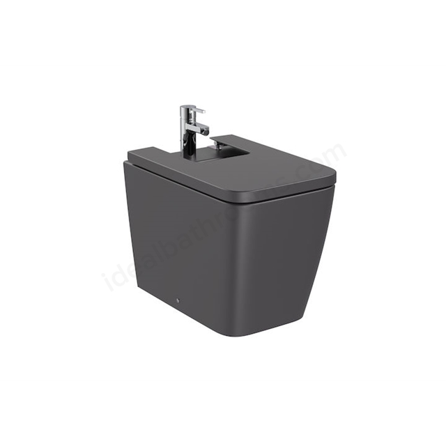 Roca Inspira Square Back-To-Wall Bidet 1 Tap Hole - Onyx