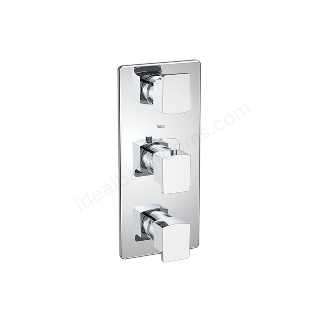 Roca L90 3-Way Built-In Thermostatic Bath Shower Mixer - Chrome