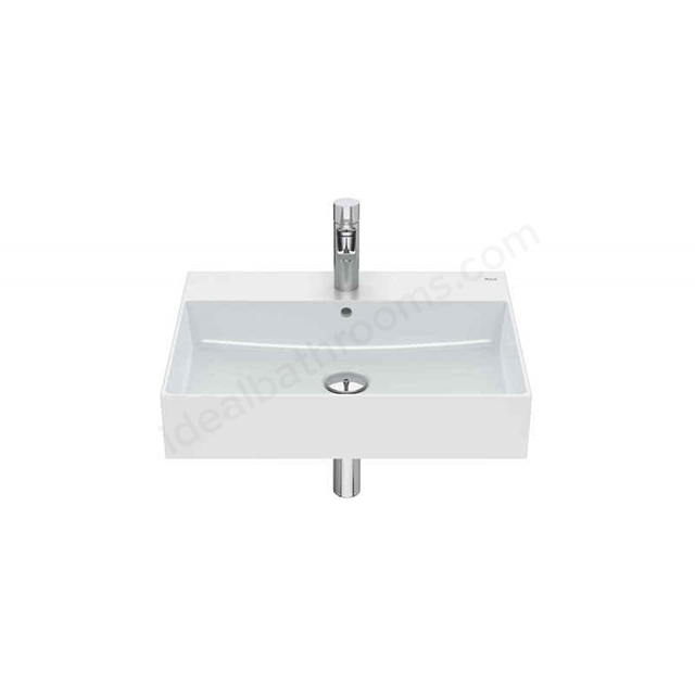 Roca Inspira 600mm Wall Hung Basin 1 Tap Hole-Pearl