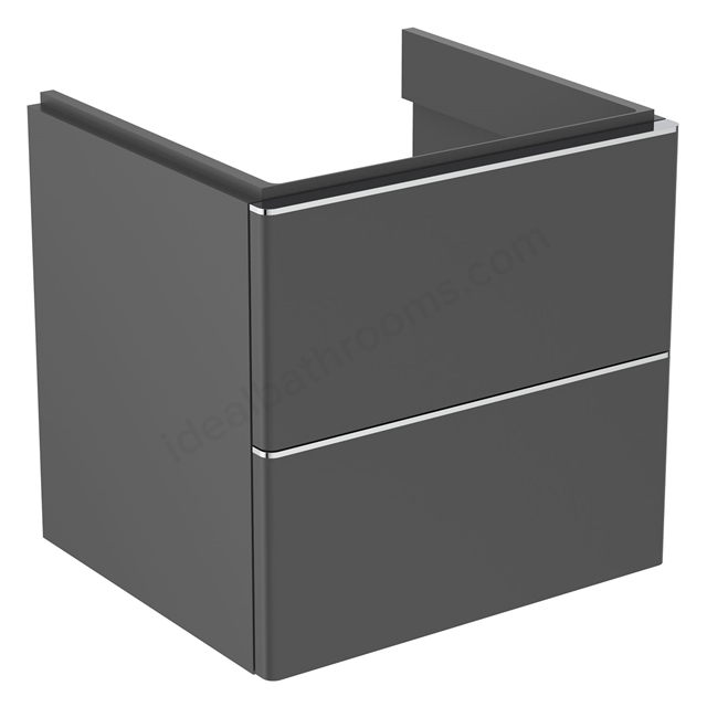 Ideal Standard Strada II 500mm wall hung vanity unit  with 2 drawers; matt anthracite
