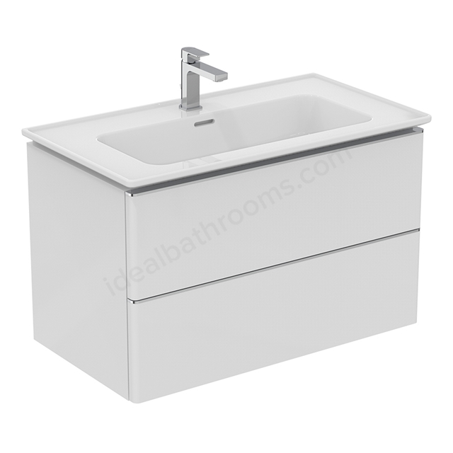 Ideal Standard Strada II 800mm wall hung vanity unit  with 2 drawers; gloss white