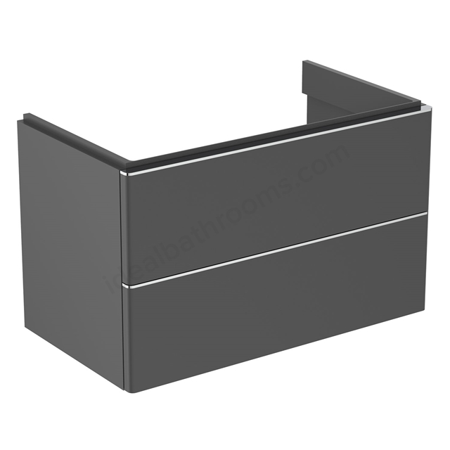 Ideal Standard Strada II 800mm wall hung vanity unit  with 2 drawers; matt anthracite