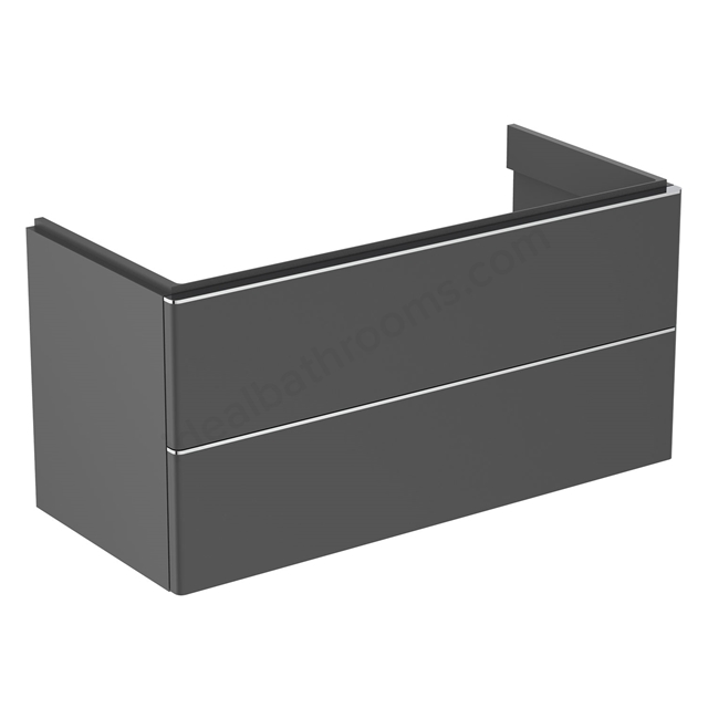 Ideal Standard Strada II 1000mm wall hung vanity unit  with 2 drawers; matt anthracite