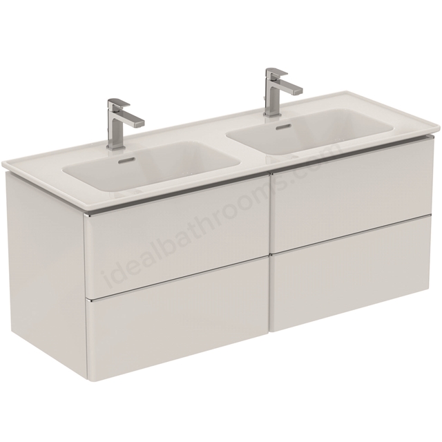 Ideal Standard Strada II 1200mm wall hung vanity unit  with 2 drawers; gloss white