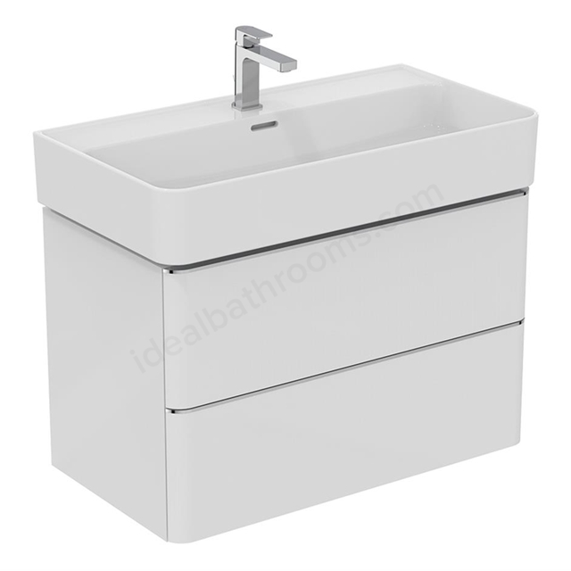 Ideal Standard Strada II 800mm wall hung washbasin unit  with 2 drawers; gloss white