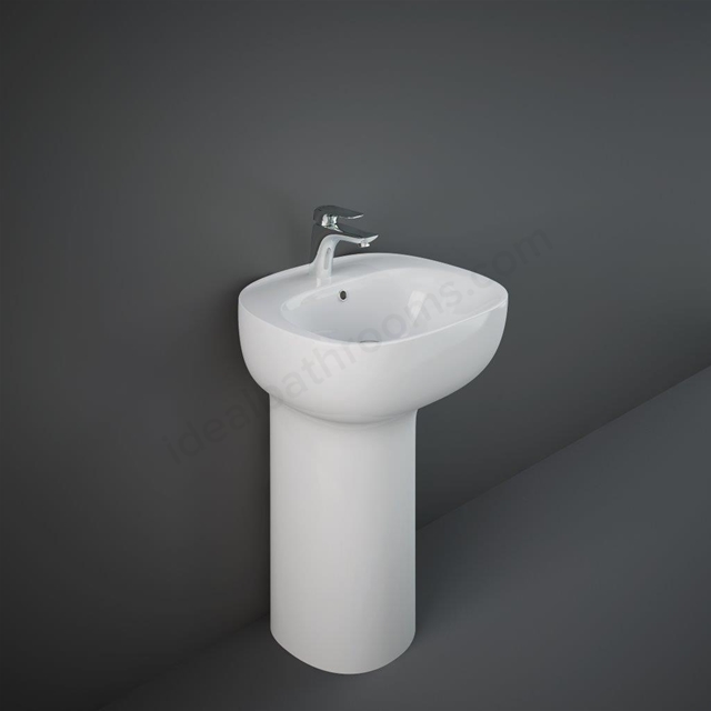 RAK Ceramics Illusion 535mm Pedestal Basin 1 Tap Hole