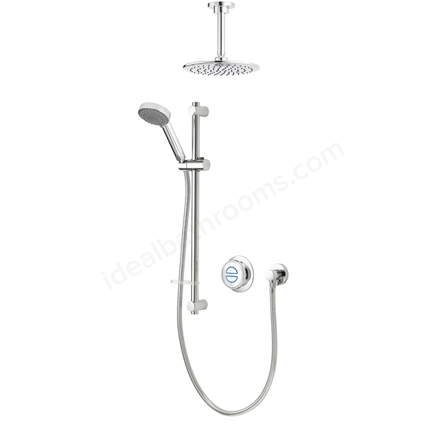 Aqualisa Quartz Classic Smart conc with adjustable and ceiling fixed shower heads - HP/Combi