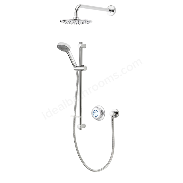 Aqualisa Quartz Classic Smart conc with adjustable and wall fixed shower heads - Gravity Pumped