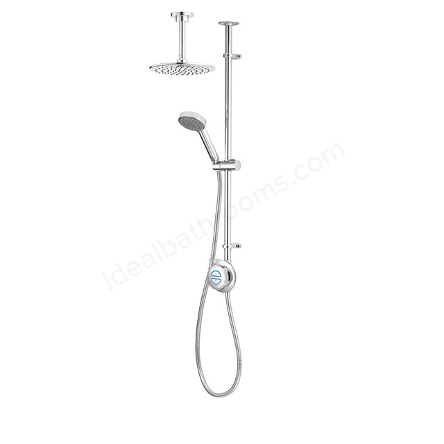 Aqualisa Quartz Classic Smart exp with adjustable and ceiling fixed shower heads - Gravity Pumped