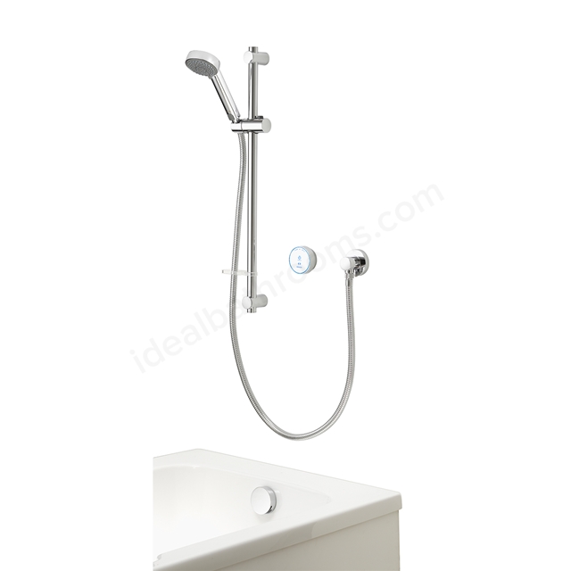 Aqualisa Quartz Blue Smart conc with adjustable shower head and bath filler - HP/Combi