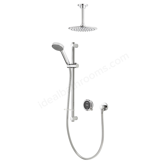 Aqualisa Quartz Touch Smart conc with adjustable and ceiling fixed heads - HP/Combi