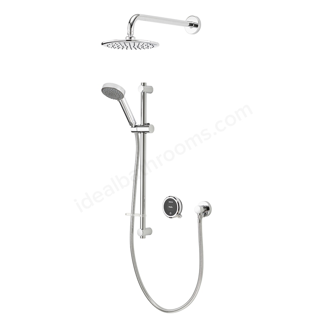 Aqualisa Quartz Touch Smart conc with adjustable and wall fixed heads - Gravity Pumped
