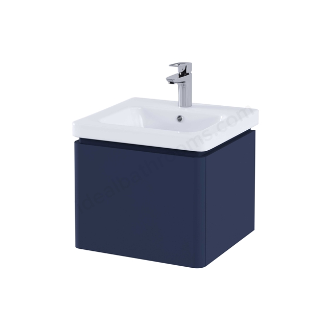 RAK-Resort 550 Single Drawer Basin Unit in  Matt Denim Blue