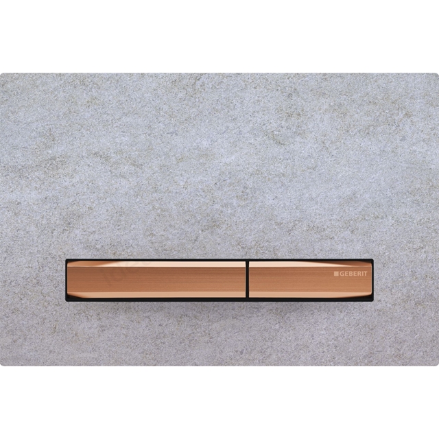 Geberit Sigma50 Dual Flush Plate - Concrete Look & Red Gold