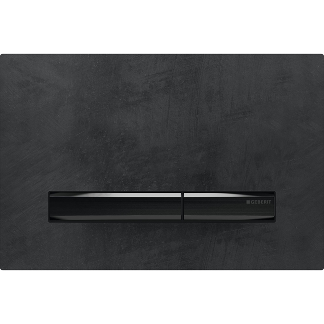 Geberit Sigma50 Dual Flush Plate - Mustang Slate & Black Chrome