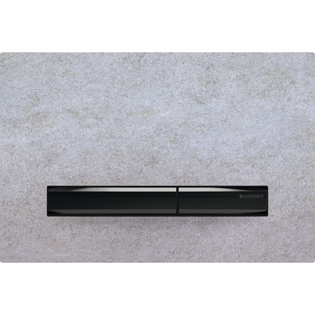 Geberit Sigma50 Dual Flush Plate - Concrete Look & Black Chrome