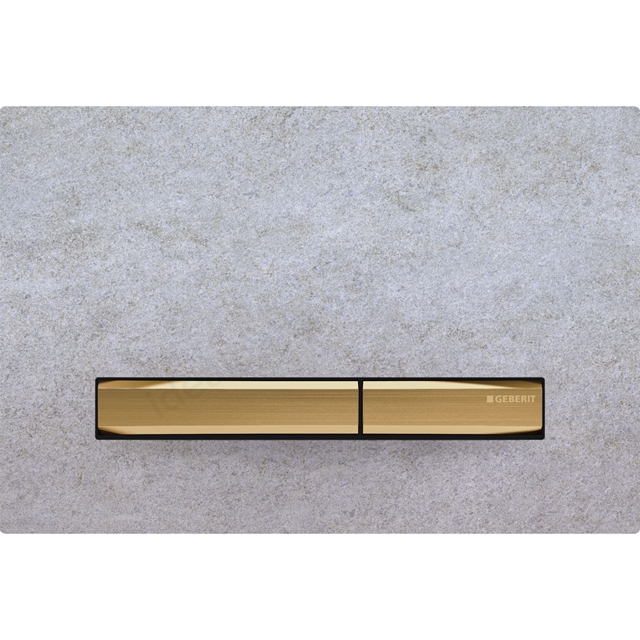 Geberit Sigma50 Dual Flush Plate - Concrete Look & Brass