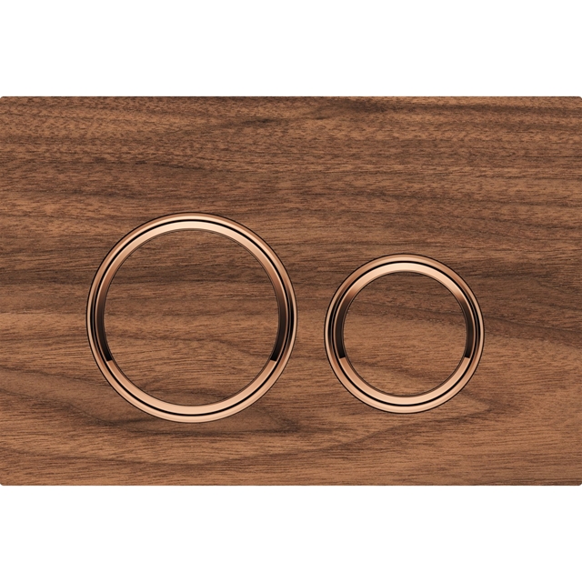 Geberit Sigma21 Dual Flush Plate - Black Walnut & Red Gold