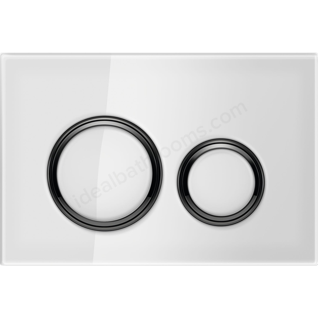 Geberit Sigma21 Dual Flush Plate - White Glass & Black Chrome