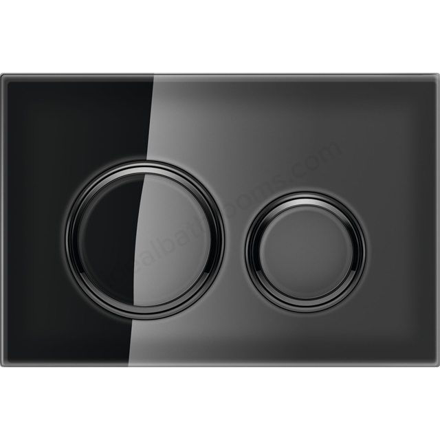 Geberit Sigma21 Dual Flush Plate - Black Glass & Black Chrome