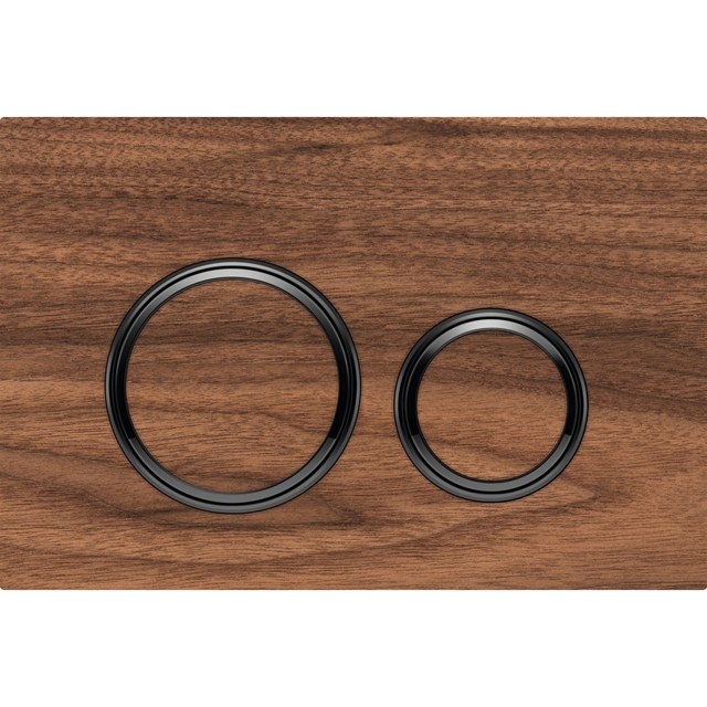 Geberit Sigma21 Dual Flush Plate - Black Walnut & Black Chrome