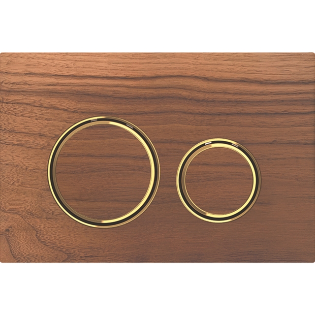 Geberit Sigma21 Dual Flush Plate - Black Walnut & Brass