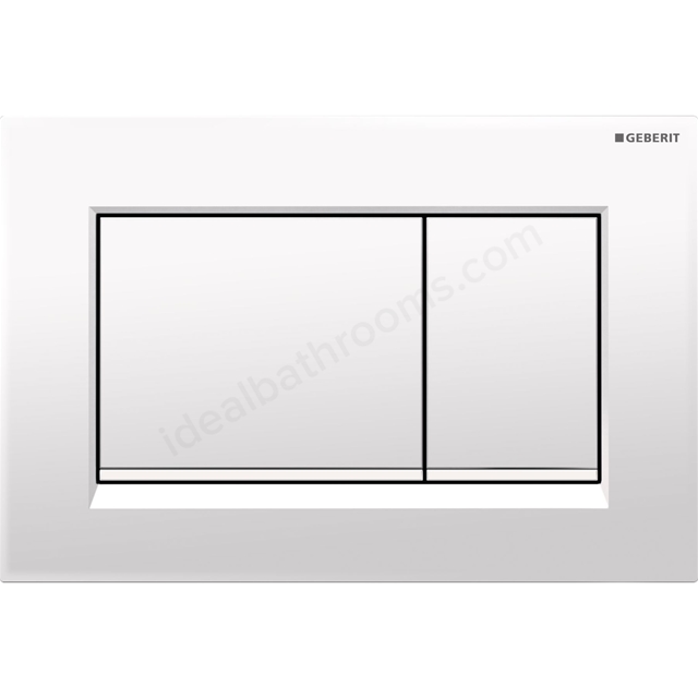Geberit Sigma20 Square Dual Flush Plate - White & Matt White