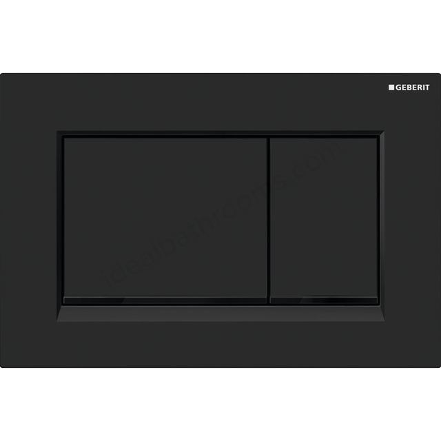 Geberit Sigma20 Square Dual Flush Plate - Matt Black & Black