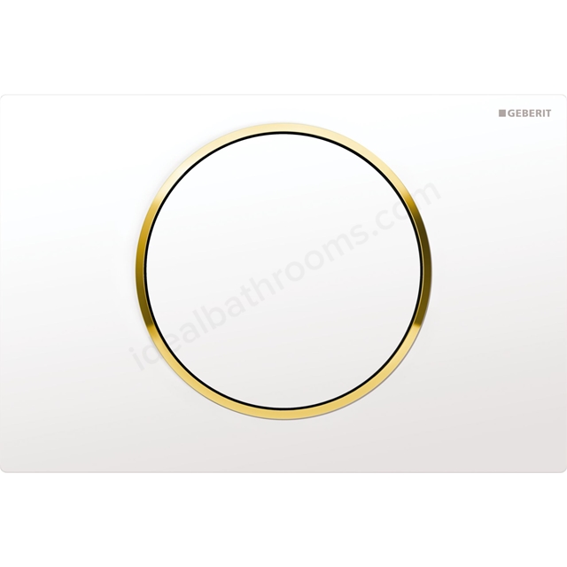 Geberit Sigma10 stop-and-go Flush Plate - White & Gold