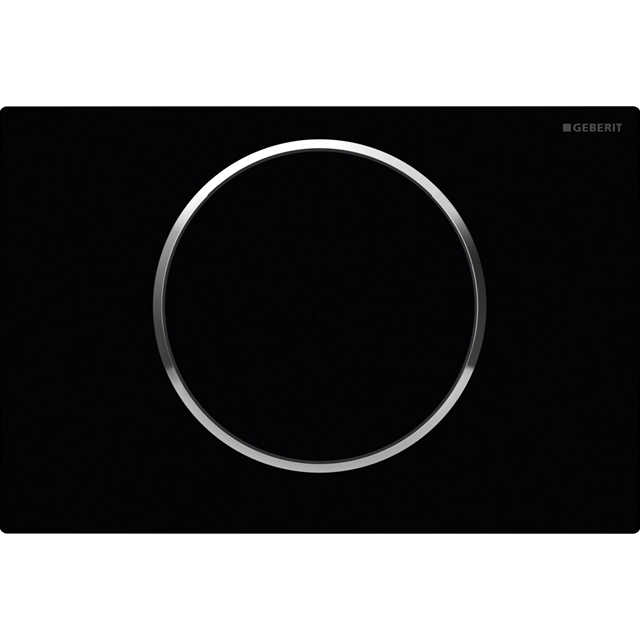 Geberit Sigma10 stop-and-go Flush Plate - Black & Chrome