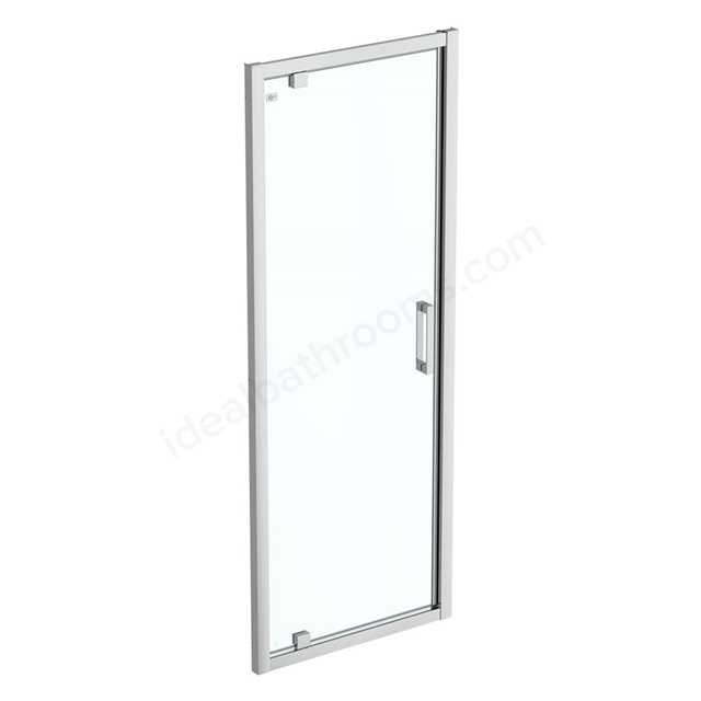 Connect 2 800mm Pivot door; Idealclean clear glass; Bright silver finish