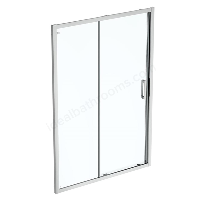 Connect 2 1400mm Slider door; Idealclean clear glass; Bright silver finish