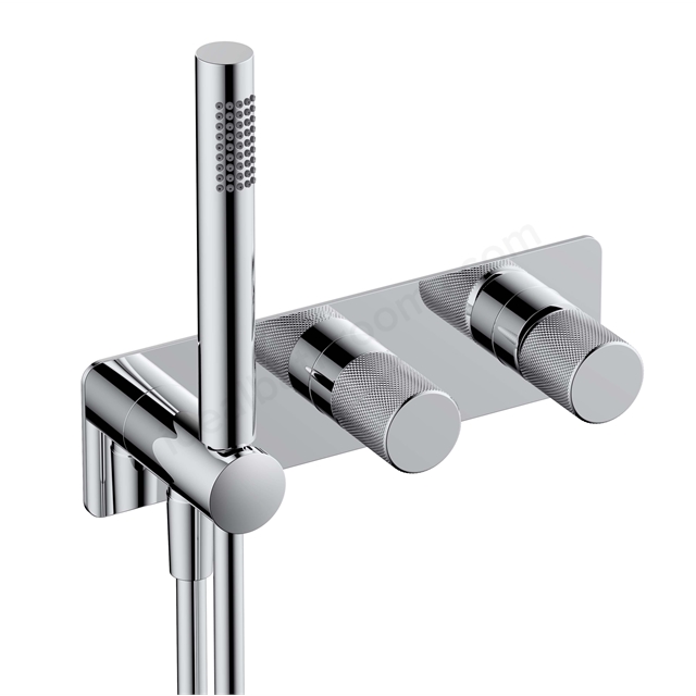 RAK Ceramics Amalfi Horizontal Dual Outlet  thermostatic concealed Shower Valve w/Handset in Chrome