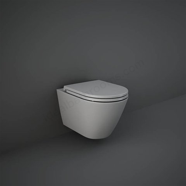 RAK Ceramics Feeling 365mm Wall Hung WC Pan - Matt Grey