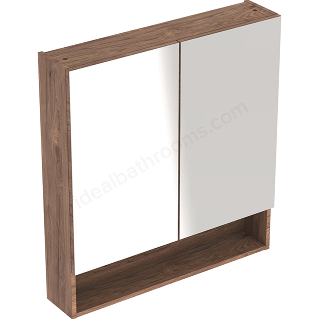 Geberit Selnova Square S Mirror Cabinet;588x850;Two Doors;Dark Hickory