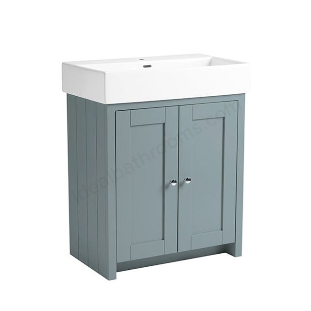 Tavistock Lansdown 700mm Freestanding Vanity Unit; 2 Doors - Mineral Blue