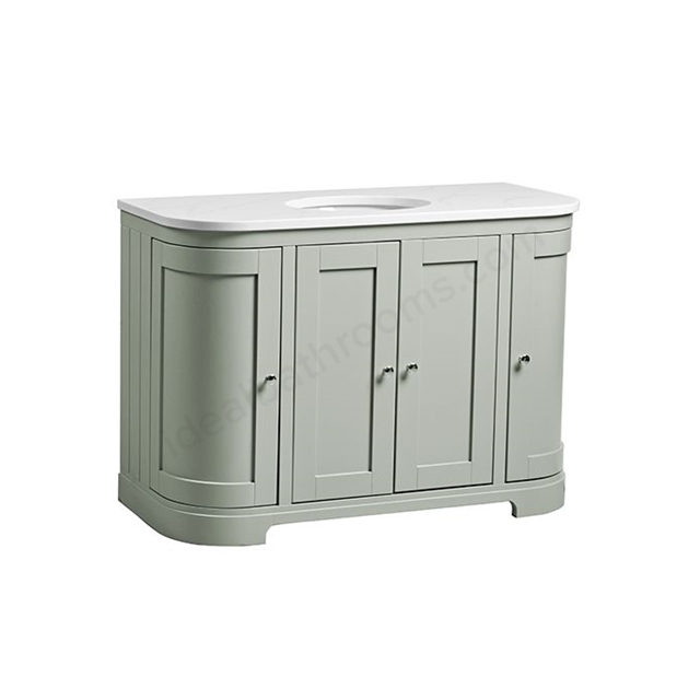 Tavistock Lansdown 1200mm Curved Vanity Unit; 4 Doors - Pebble Grey