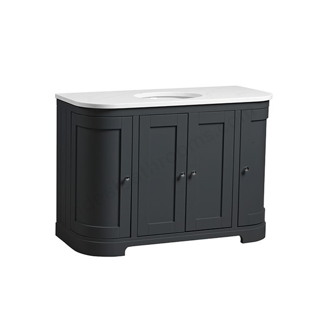 Tavistock Lansdown 1200mm Curved Vanity Unit; 4 Doors - Matt Dark Grey