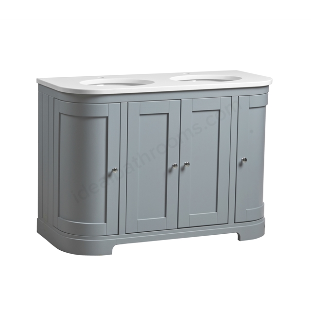 Tavistock Lansdown 1200mm Curved Vanity Unit; 4 Doors - Mineral Blue