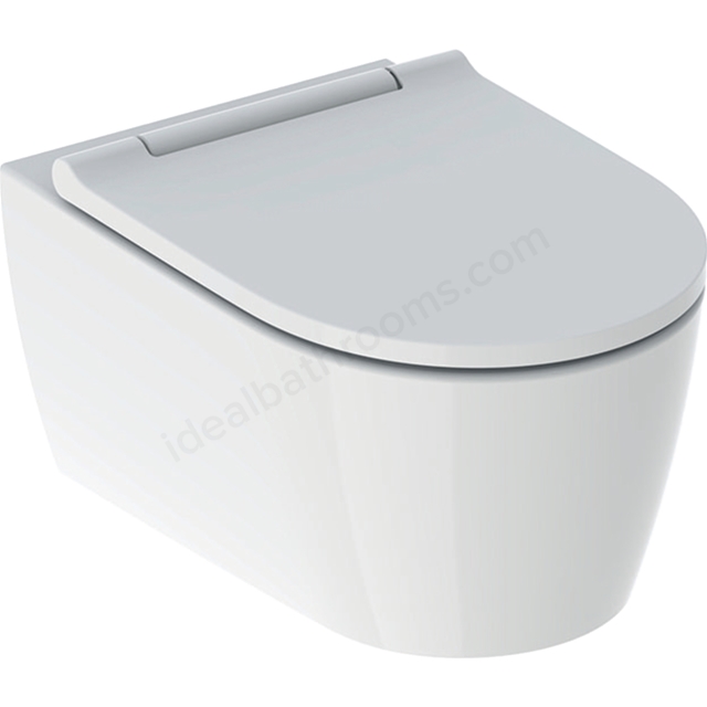 Geberit One Wall Hung Toilet; Shrouded; Turboflush; With Seat; White