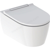 Geberit One Wall Hung Toilet; Shrouded; Turboflush; With Seat;Gloss Chrome