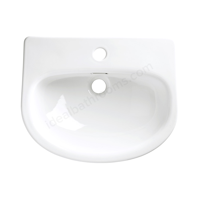 Tavistock Micro Evo 475mm 1 Tap Hole Slim Depth Semi-Countertop Basin