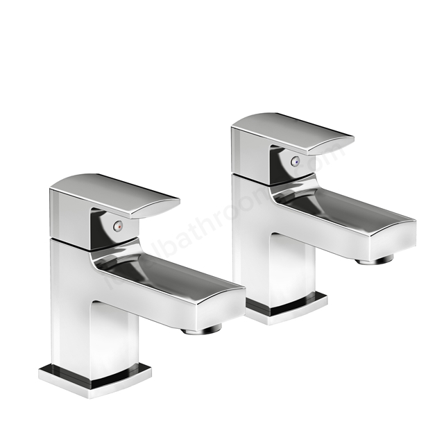 Essential Paron Basin Pillar Tap Pair 2 Tap Holes Chrome