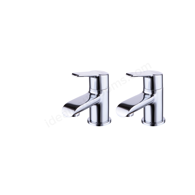 Essential Napo Basin Pillar Tap Pair 2 Tap Holes Chrome